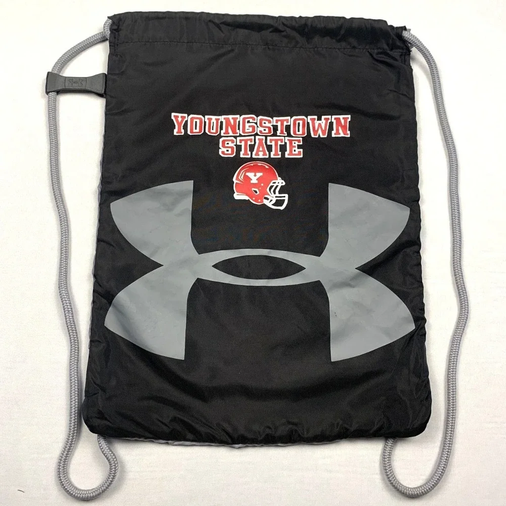 Youngstown‎ State Under Armour Drawstring Backpack Sackpack Black Gray NCAA Bag